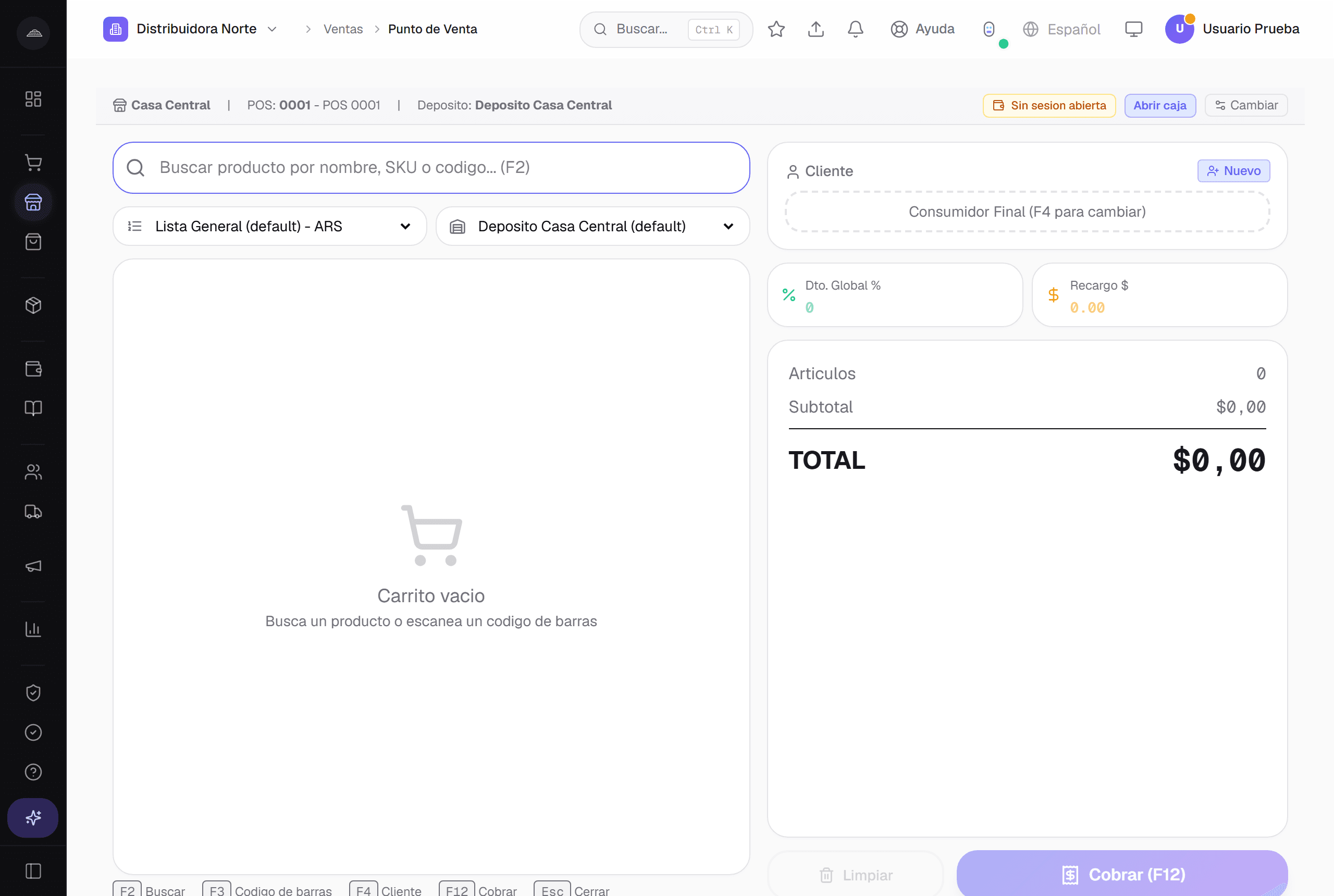 POS de Abakool vendiendo sin conexión, con el indicador offline y la venta lista para sincronizar